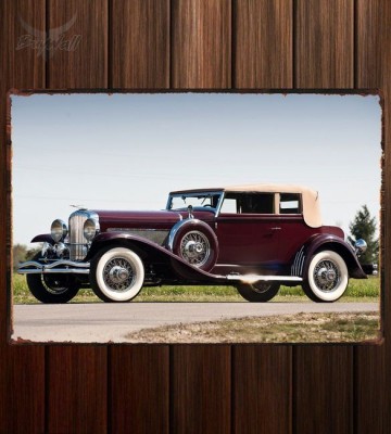 Металлическая табличка Duesenberg SJ 272 2293 Convertible Victoria by Rollston